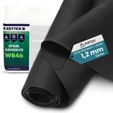 FIFOX Set EPDM Dachfolie 1,2 mm mit Zettex WB46 Kleber (3 L) - 3,05 x 5,00m EPDM Folie plus wasserbasierter EPDM Folienkleber - Lösungsmittelfrei, UV-beständig & langlebig für Dachabdichtungen