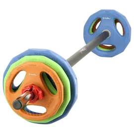 HMS Langhantel Pump-Training Fitness 20 kg schwarz/blau/grün