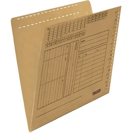 Falken 80004377 100x Einstellmappe. für DIN A4, 180g/m2 RC-Kraftkarton, ohne Druck und Schlitzstanzung braun