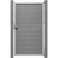 GROJA Gartentor 100 x 180 cm Silbergrau/Aluminium