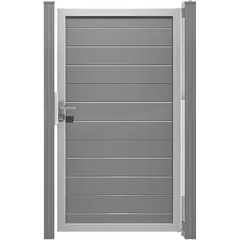 GROJA Gartentor 100 x 180 cm Silbergrau/Aluminium