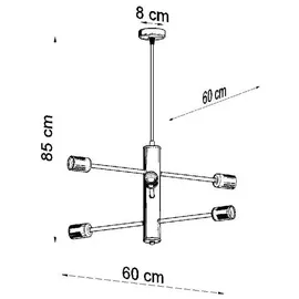 Sollux Duomo 6-flg. 6xE27 60 cm schwarz