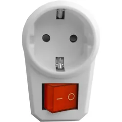 Steckdose mit Schalter Steckdosenadapter Schutzkontaktsteckdose Zwischenstecker 3351