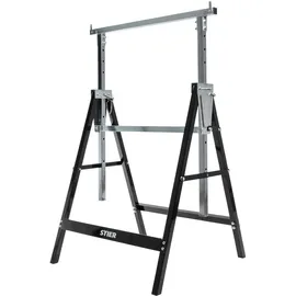 Stier Arbeitsbock Stahl 82 - 130 cm schwarz