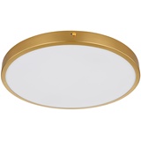 GLOBO LED Deckenleuchte Deckenlampe Wohnzimmerlampe Esszimmerleuchte rund, Metall Messing Kunststoff, 22W 1800lm warmweiß D 35 cm