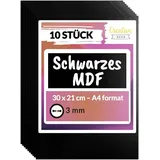 Creative Deco MDF Platten 300 x 210 x 3 cm 10-tlg schwarz