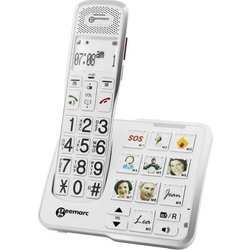 Geemarc schnurloses Seniorentelefon Seniorentelefon (Anrufbeantworter, Foto-Tasten) weiß
