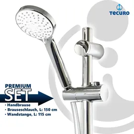 tecuro ew-100 Brauseset mit 5 Funktionen Chrom 160 cm
