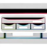 Exacompta 319913D 1x TOOLBOX MINI 4 Schubladen Black Office - Regenbogen