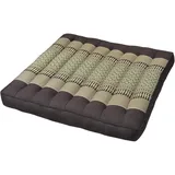 Wilai Kapok Thaikissen, Yogakissen, Massagekissen, Kopfkissen, Tantrakissen, Sitzkissen - Braun/Beige (Sitzkissen 50x50x7-82419)