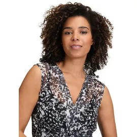 Cartoon Midikleid Druck Schwarz/Weiß 36