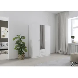 Rauch Kleiderschrank RAUCH "Schrank Garderobe Garderobenschrank Putzschrank Wäscheschrank BERGHEIM", weiß (alpinweiß), B:136cm H:197cm T:54cm, Holzwerkstoff, Schränke, Kleiderschrank, 2 Außenschubladen, Tür/en abschließbar je 2 Schlüssel MADE IN GERMANY