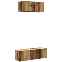 VidaXL 2-tlg. TV-Schrank-Set Wandmontage Altholz-Optik Holzwerkstoff