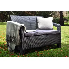 KETER Corfu Set Gartenmöbel-Set Graphit, Grau