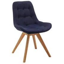 CARRYHOME Stuhl, Dunkelblau, Textil, Wildeiche, massiv, 56x84x63 cm, Stoffauswahl, Sitzfläche 180° drehbar, automatische Rückholfunktion, Esszimmer, Stühle, Esszimmerstühle, Vierfußstühle