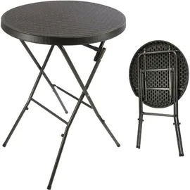 VCM Gartentisch Ø 80 x 110 cm Schwarz