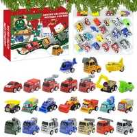 Yatlouba Adventskalender-Fahrzeuge, 24 Stück Countdown-Adventskalender für technische Fahrzeuge, Lernspielzeug, Strumpffüller, Partygeschenk, Neujahrsspaß für Jungen und Mädchen