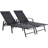 Habitat et Jardin Sonnenliege 59 x 45 x 193 cm Schwarz