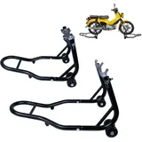 YRHome 2 Stück Motorradständer Vorne + Hinten Motorradheber Motorrad Ständer Motorrad Heber mit 4 Rollen Motorrad Hebebühne