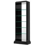 Casa Padrino Luxus Regalschrank / Wohnzimmerschrank Piano Schwarz 85 x 38,5 x H. 231 cm - Luxus Qualität