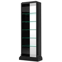 Casa Padrino Luxus Regalschrank / Wohnzimmerschrank Piano Schwarz 85 x 38,5 x H. 231 cm - Luxus Qualität