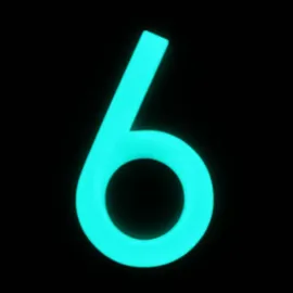 Alpertec Hausnummer 6 Selbstklebend Nachtleuchtend Blau