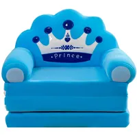 Plüsch Klappbares Kindersofa Rückenlehne Sessel 2 In 1 Klappbares Kindersofa Niedliches Cartoon-Lazy-Sofa Ohne Polsterung Oder Polsterkern (Sky Blue, 120x55x20cm)