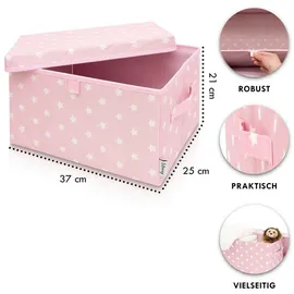 Lifeney Aufbewahrungsbox 2er Set rosa Stern 37 x 25 x 21 cm rosa