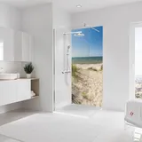 Schulte Duschrückwand Neue Dünen, 90x210 cm, Wandverkleidung aus 3 mm Aluminium-Verbundplatte als fugenloser Fliesenersatz,