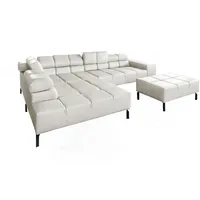 KAWOLA Ecksofa NELSON hellgrau Leder
