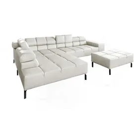 KAWOLA Ecksofa NELSON hellgrau Leder