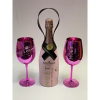 Moet Chandon Valentines Suit Rose Champagner Flasche 0,75l 12%Vol+2 Glas Gläser