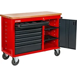 Stier Fahrbare Werkbank mit 7 Schubladen und 1 Tür