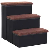 furnicato Hunderampe Haustiertreppe Faltbar 3 Stufen 40x54x48 cm Schwarz MDF (1-St) schwarz