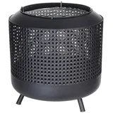 PROGARDEN Feuerkorb mit Grillrost 50x51 cm Schwarz