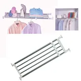 BAOYOUNI Erweiterbar Kleiderschrank Einlegeböden Schrankregal Einstellbare Lagerregal Schrank DIY Organizer Kleiderstangen Regalteiler für Küche Badezimmer Schlafzimmer 60-80cm