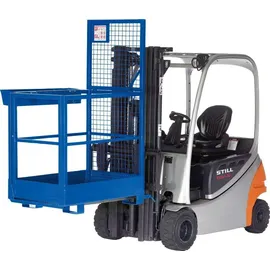 R+R INDUSTRIETECHNIK Arbeitskorb Stahl 800x800x1910mm Reinorange/enzianblau