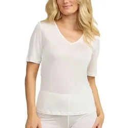 Damella Silk T-Shirt Elfenbein Seide Medium Damen