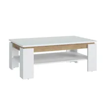 Sconto Couchtisch Calabria Weiß Eiche 110 x 43 x 67 cm