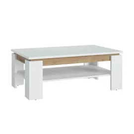 Sconto Couchtisch Calabria Weiß Eiche 110 x 43 x 67 cm