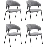 Tectake tectake® Armlehnstuhl, Webstoff, gepolstert, schlanke Stahlbeine, 60 x 58 x 85 cm