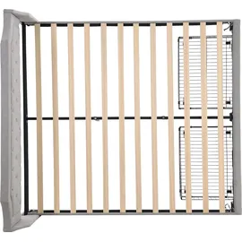 Flieks Polsterbett 180x200cm Doppelbett 2 Schubladen und Led, Stauraumbett Massivholzbett mit Lattenrost und Kopfteil, Funktionsbett Leinen, Grau - Grau