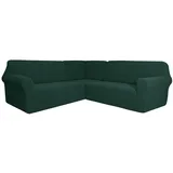 SXZAGZR Couch Bezug, Ecksofa überzug, L-Form Sofahusse, 3 Stücke Sofabezug Ecksofa, Sofa Cover, Rutschfester Couch überzug, Sofahusse Schutz Für Wohnzimmer (DunkelgrüN,5 Sitzer)
