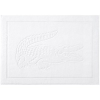 Lacoste Badematte - LLACOSTE, Badvorleger, Krokodil-Logo, Bio-Baumwolle Weiß 55x80 cm