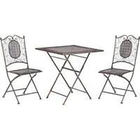 Beliani Bistroset schwarz Metall 2er Balkon Terrasse Zusammenklappbar Garten romantisch - Schwarz