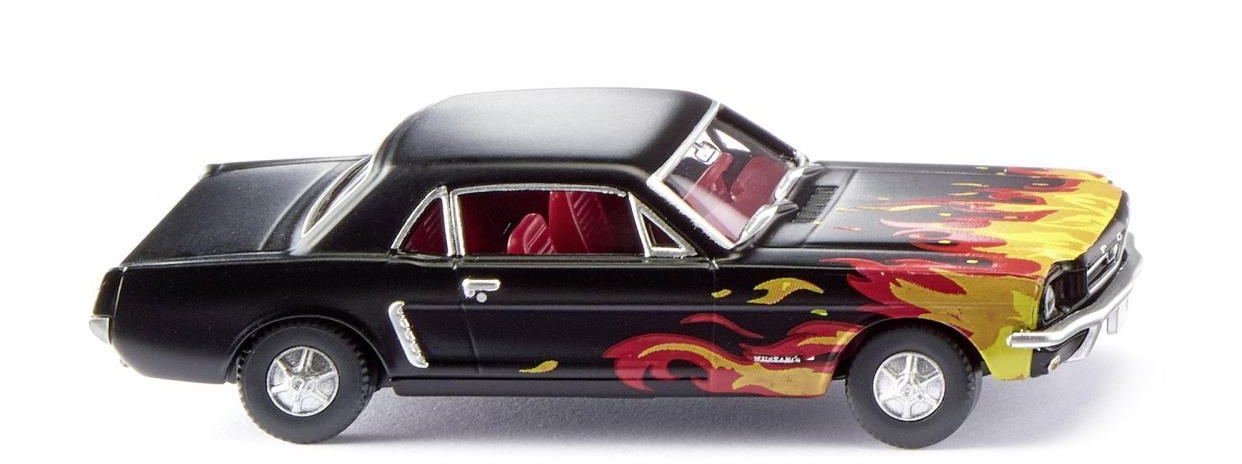 Wiking 020503 Ford Mustang Coupé - schwarz mit Flammendekor