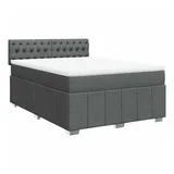 vidaXL Boxspringbett 140 x 200 cm Dunkelgrau