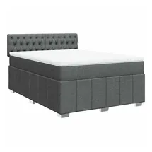 vidaXL Boxspringbett 140 x 200 cm Dunkelgrau
