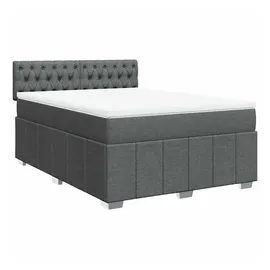 vidaXL Boxspringbett 140 x 200 cm Dunkelgrau