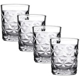 Pasabahce Set mit 4 Estrella Wassergläsern in transparenter Glastischdekoration